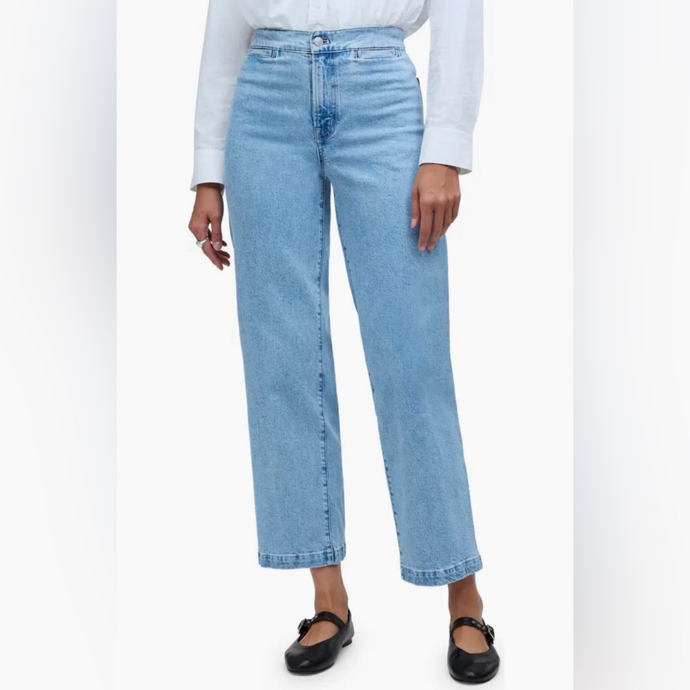 NWT Madewell Emmett Welt Pocket High Waist Wide Leg Jeans, Size 27